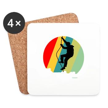 Alpinisme montagne nature Alpes sport sommets cadeau - Dessous de verre (lot de 4) - blanc - Devant