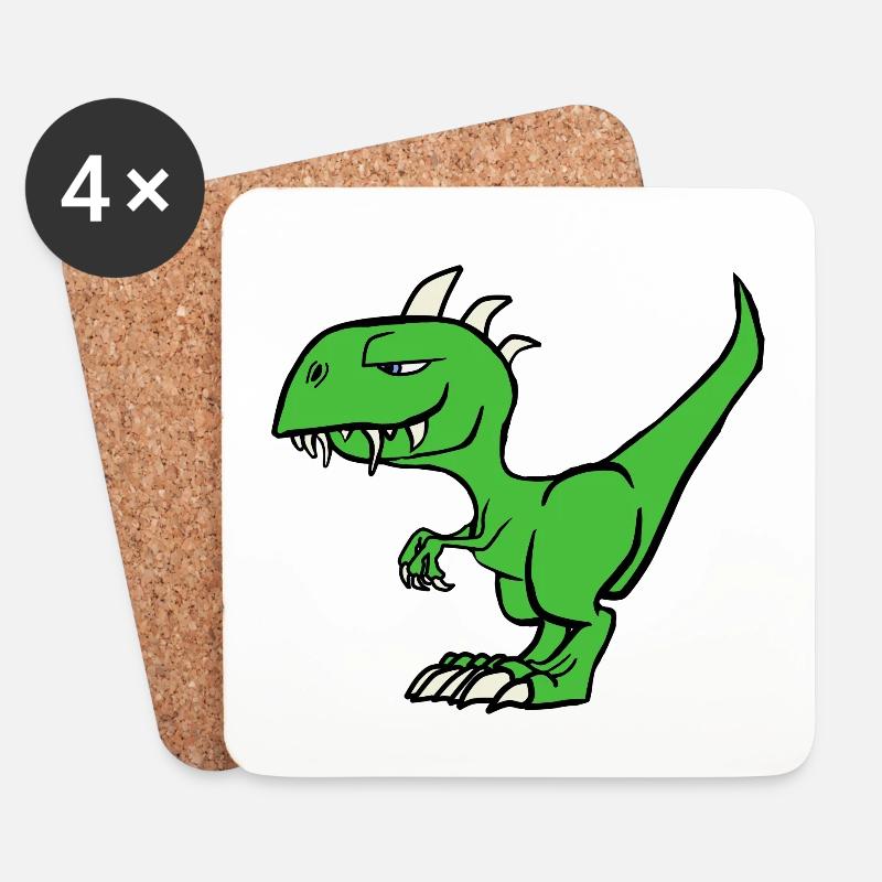 Dinosaurier - Untersetzer (4er-Set) - Weiß