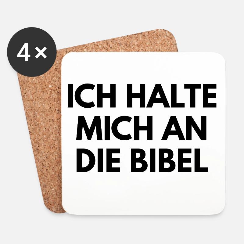 Ich halte mich an die Bibel - Untersetzer (4er-Set) - Weiß