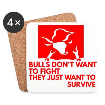 Against bullfighting animal rights activists - Coasters (set of 4) - white - Front