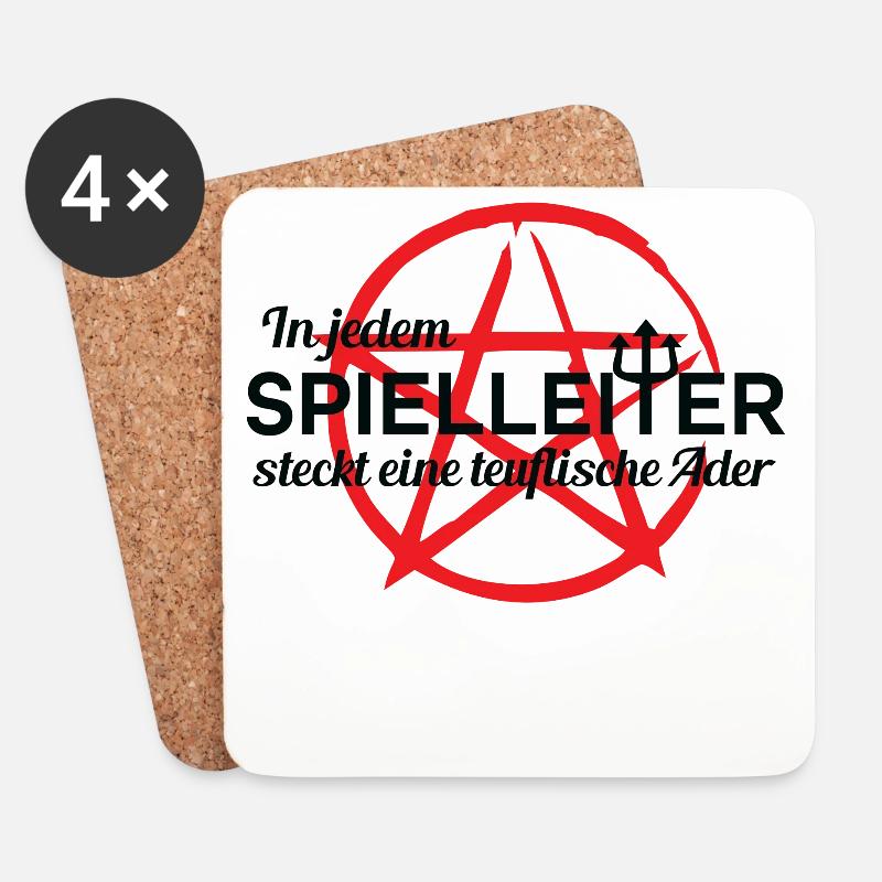 Pen and Paper Spielleiter - Untersetzer (4er-Set) - Weiß