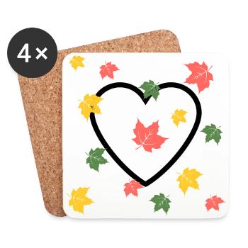 Herbst Liebe - Untersetzer (4er-Set) - Weiß - Vorne