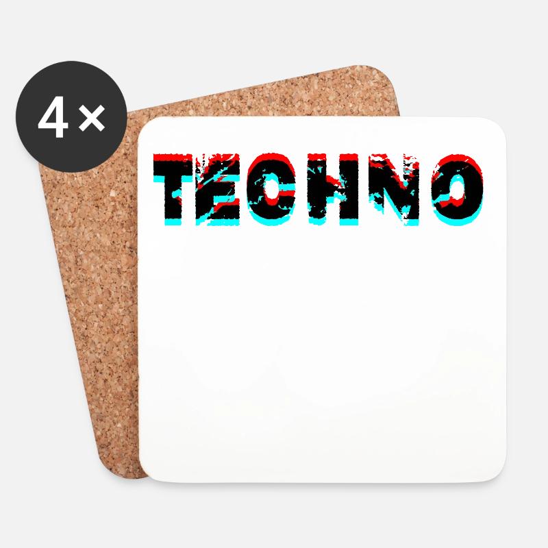 techno music design - Untersetzer (4er-Set) - Weiß