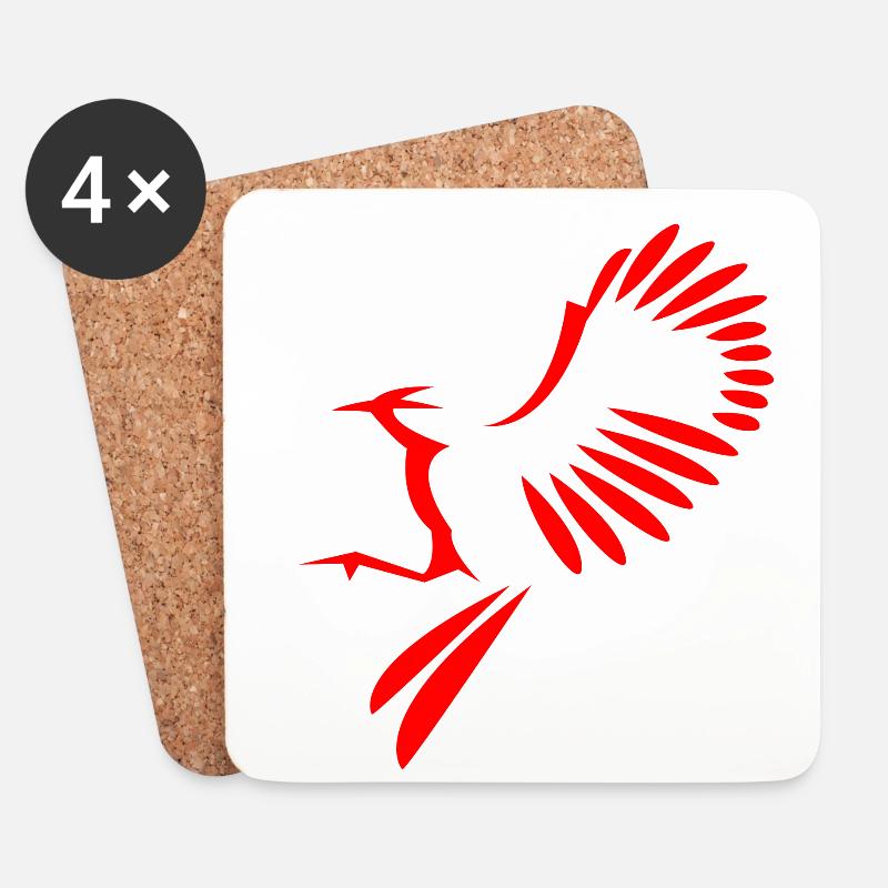 Vogel Abbildung - Untersetzer (4er-Set) - Weiß