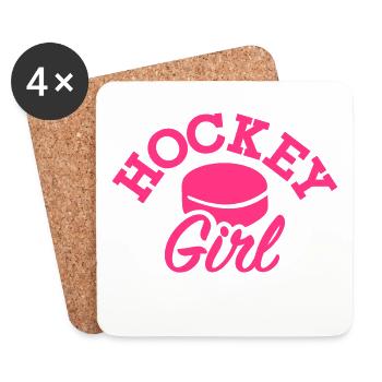 Field Hockey, Hockey Girl - Coasters (set of 4) - white - Front