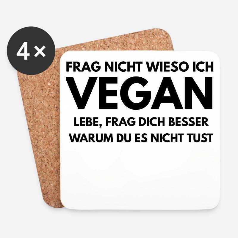 Veganer Sprüche - Untersetzer (4er-Set) - Weiß