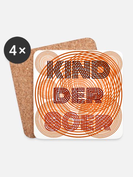 80er - Untersetzer (4er-Set) - Weiß