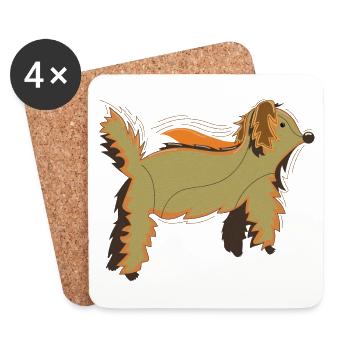 Fluffy Dog Bearlike Kreatur - Untersetzer (4er-Set) - Weiß - Vorne