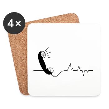 Heartbeat handset - Coasters (set of 4) - white - Front