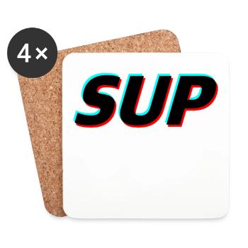 Stand up Paddling 3D Design - Untersetzer (4er-Set) - Weiß - Vorne