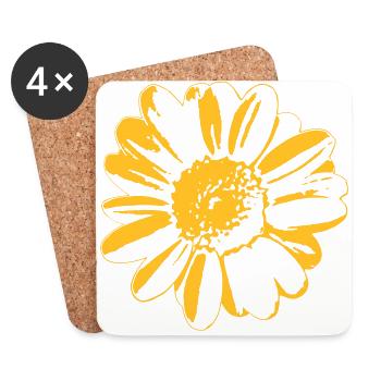 Flower daisy - Coasters (set of 4) - white - Front