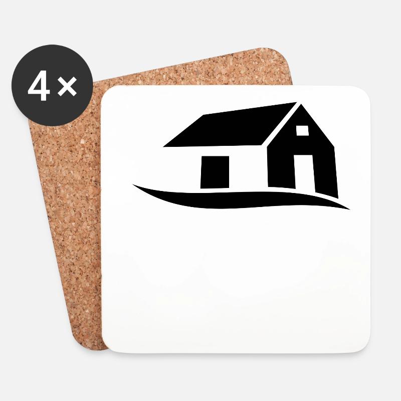 Haus - Untersetzer (4er-Set) - Weiß