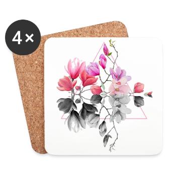 Fleurs Design Motif Géométrique - Dessous de verre (lot de 4) - blanc - Devant