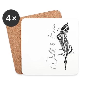 Sauvage Libre - Dessous de verre (lot de 4) - blanc - Devant