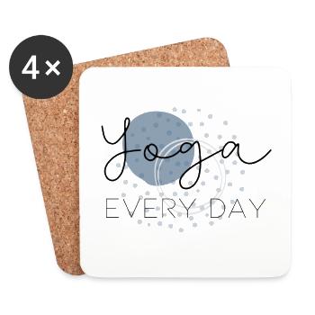 Yoga every Day blau - Untersetzer (4er-Set) - Weiß - Vorne