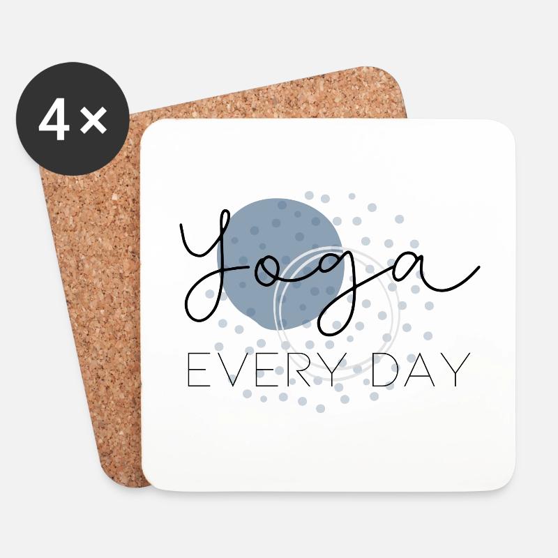Yoga every Day blau - Untersetzer (4er-Set) - Weiß