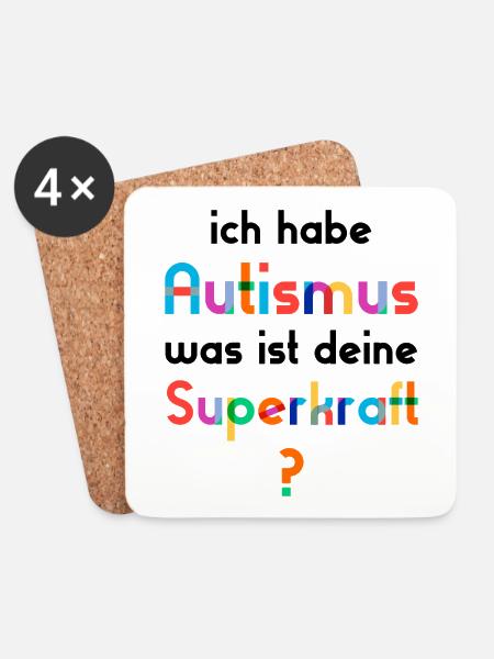 Autismus Autist - Untersetzer (4er-Set) - Weiß