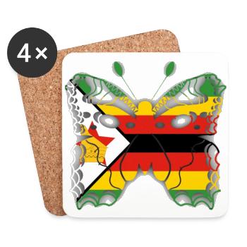 Zimbabwe - Dessous de verre (lot de 4) - blanc - Devant