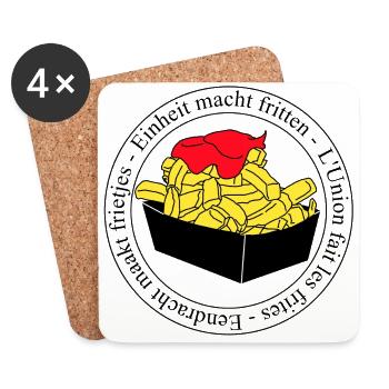 L'union fait les frites - Dessous de verre (lot de 4) - blanc - Devant