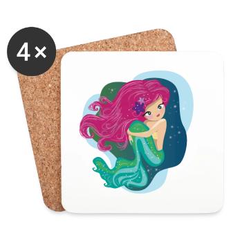 Mermaid - Coasters (set of 4) - white - Front