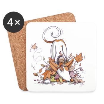 Podencoliebe HERBST - Untersetzer (4er-Set) - Weiß - Vorne