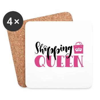 Reine du Shopping - Dessous de verre (lot de 4) - blanc - Devant