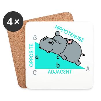 Hippotenuse Mathe Mathematik Mathelehrer Witz Spaß - Untersetzer (4er-Set) - Weiß - Vorne