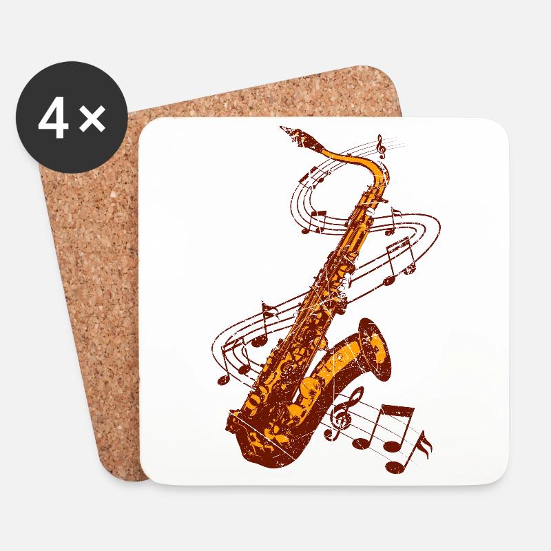 Saxophon Musiker - Untersetzer (4er-Set) - Weiß