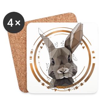 Cool low poly design | Geometric, triangle - Coasters (set of 4) - white - Front
