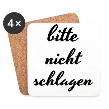 Bitte nicht schlagen - Untersetzer (4er-Set) - Weiß - Vorne