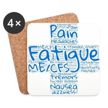 ME/CFS symptom cross - Coasters (set of 4) - white - Front