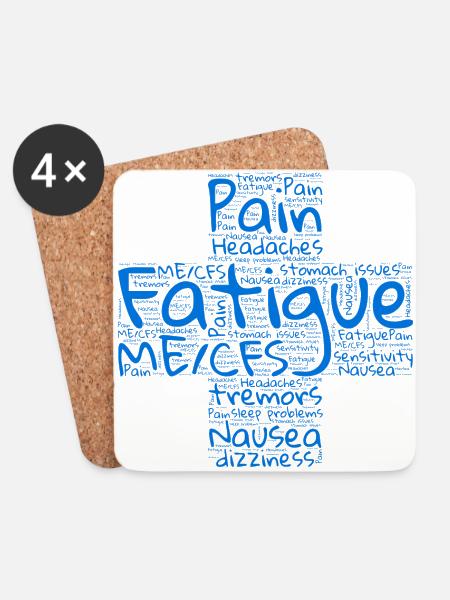 ME/CFS symptom cross - Coasters (set of 4) - white