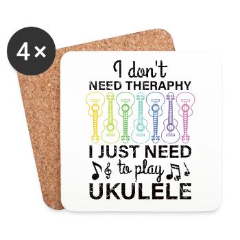 Ukulele retro saying joke ukulele lessons - Coasters (set of 4) - white - Front