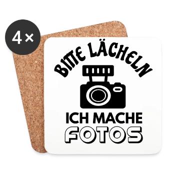 Bitte lächeln ich mache Fotos - Untersetzer (4er-Set) - Weiß - Vorne