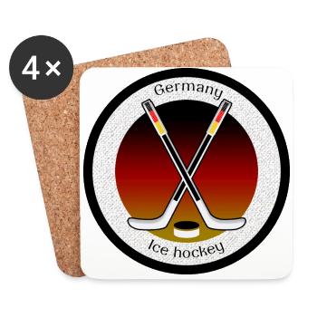 Hockey sur glace | Allemagne | Allemagne | hockey sur glace - Dessous de verre (lot de 4) - blanc - Devant