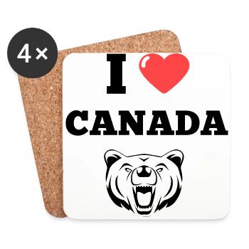 I LOVE CANADA - Untersetzer (4er-Set) - Weiß - Vorne