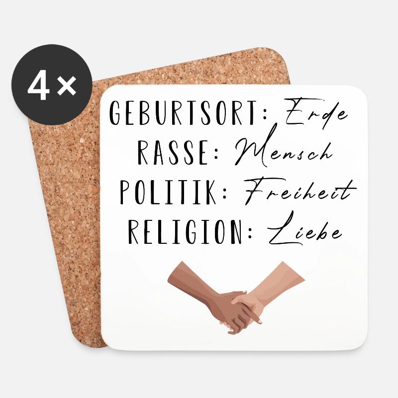 Statement gegen Rassismus | Gleichheit | Menschen - Untersetzer (4er-Set) - Weiß