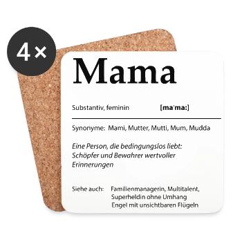 Mama Bedeutung - Untersetzer (4er-Set) - Weiß - Vorne