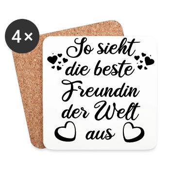 SO SIEHT DIE BESTE FREUNDIN DER WELT AUS - Untersetzer (4er-Set) - Weiß - Vorne
