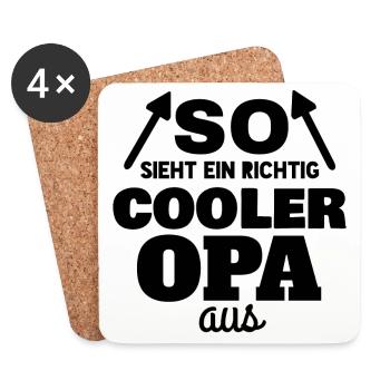 SO SIEHT EIN RICHTIG COOLER OPA AUS - Untersetzer (4er-Set) - Weiß - Vorne