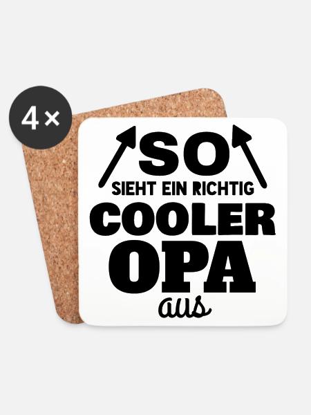 SO SIEHT EIN RICHTIG COOLER OPA AUS - Untersetzer (4er-Set) - Weiß