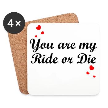 Vous êtes mon ride ou la | Love Couple amour - Dessous de verre (lot de 4) - blanc - Devant
