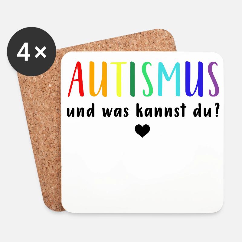 Autismus Autist | und was kannst du? - Untersetzer (4er-Set) - Weiß