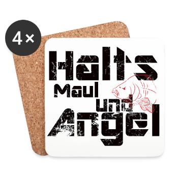 Angel Design lustig Halts maul und angel - Untersetzer (4er-Set) - Weiß - Vorne