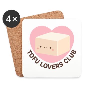 Süßer veganer Tofu Lovers Club - Untersetzer (4er-Set) - Weiß - Vorne