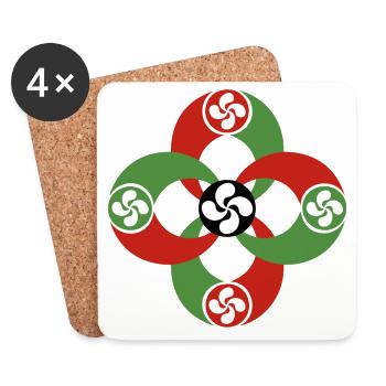 Croix Basque - Dessous de verre (lot de 4) - blanc - Devant