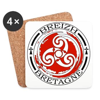 Brittany - Breizh - Coasters (set of 4) - white - Front
