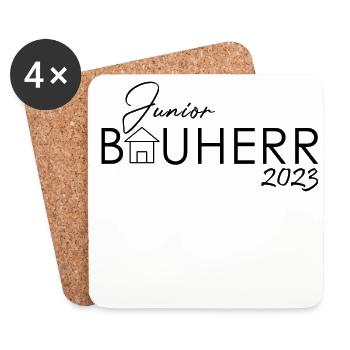 Junior Kind Bauherr 2023 | Hauskauf Eigenheim Boy - Untersetzer (4er-Set) - Weiß - Vorne
