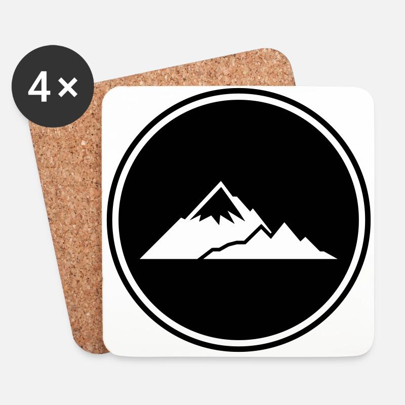 Berge Mountains Silhouette - Untersetzer (4er-Set) - Weiß