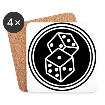 Symbole du casino Dice - Dessous de verre (lot de 4) - blanc - Devant